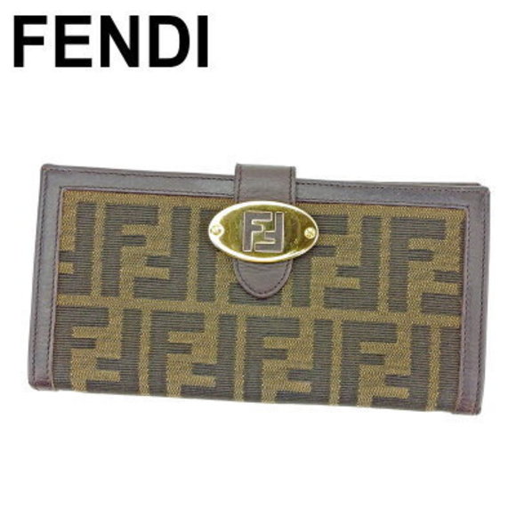 FENDI long Wallet FF Zucca brown black beige Leather accessory - Picture 1 of 6
